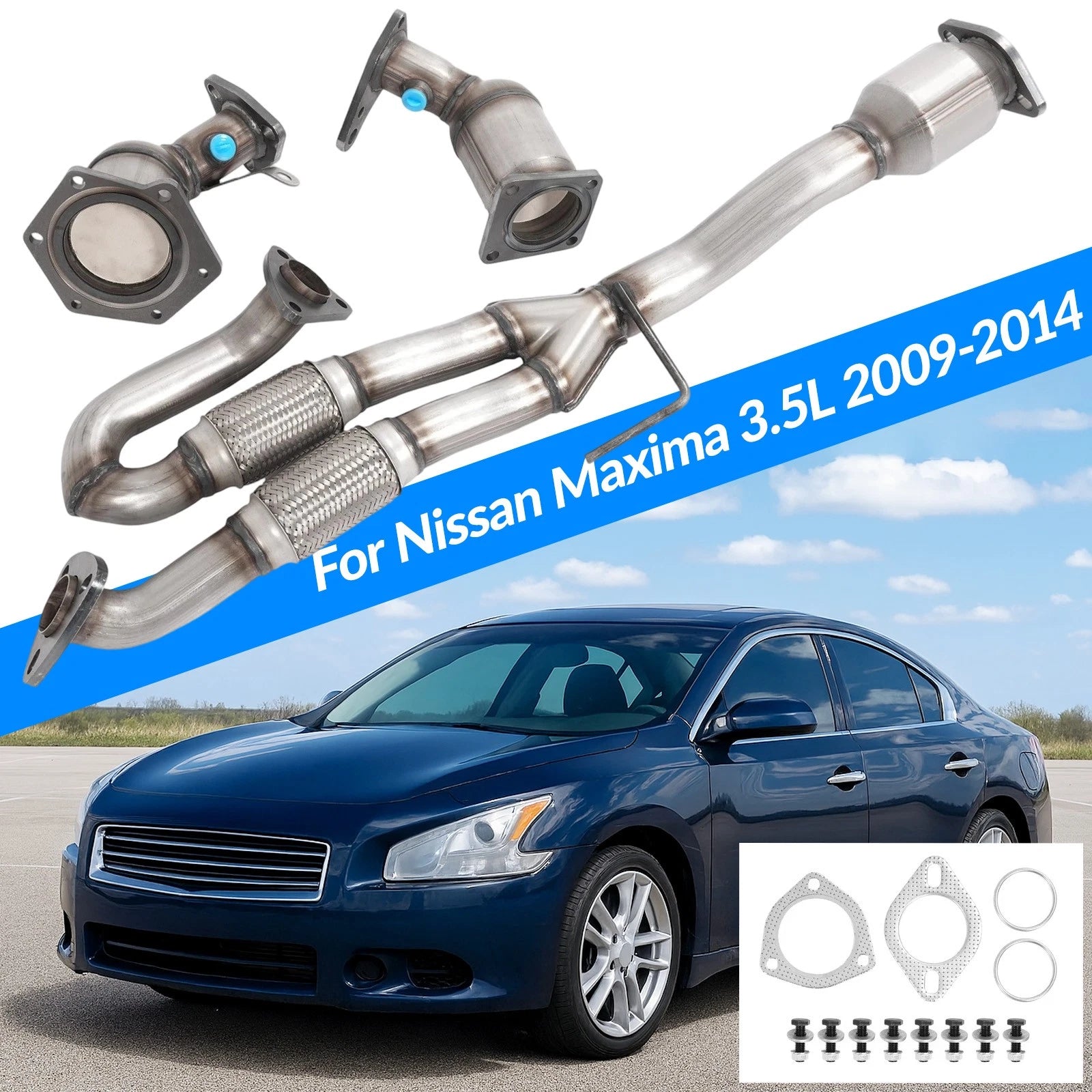 Set of 2 Exhaust Catalytic Converters for Nissan Maxima 3.5L (2009–2014)