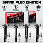 4X Ignition Coil & Platinum Spark Plug for Hyundai Accent Kia Rio (2006–2011) UF499