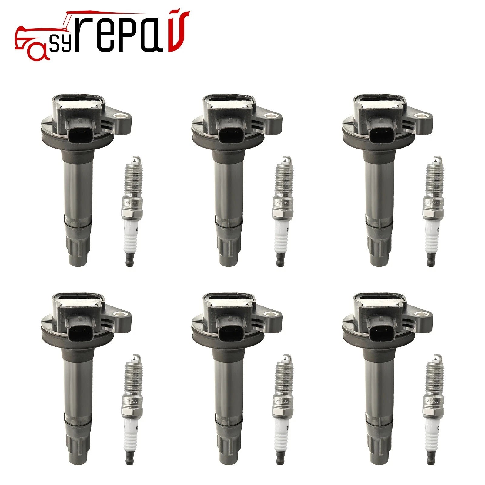6PCS Ignition Coil & Spark Plug for Ford Flex/Taurus V6 3.5L (2009–2016)