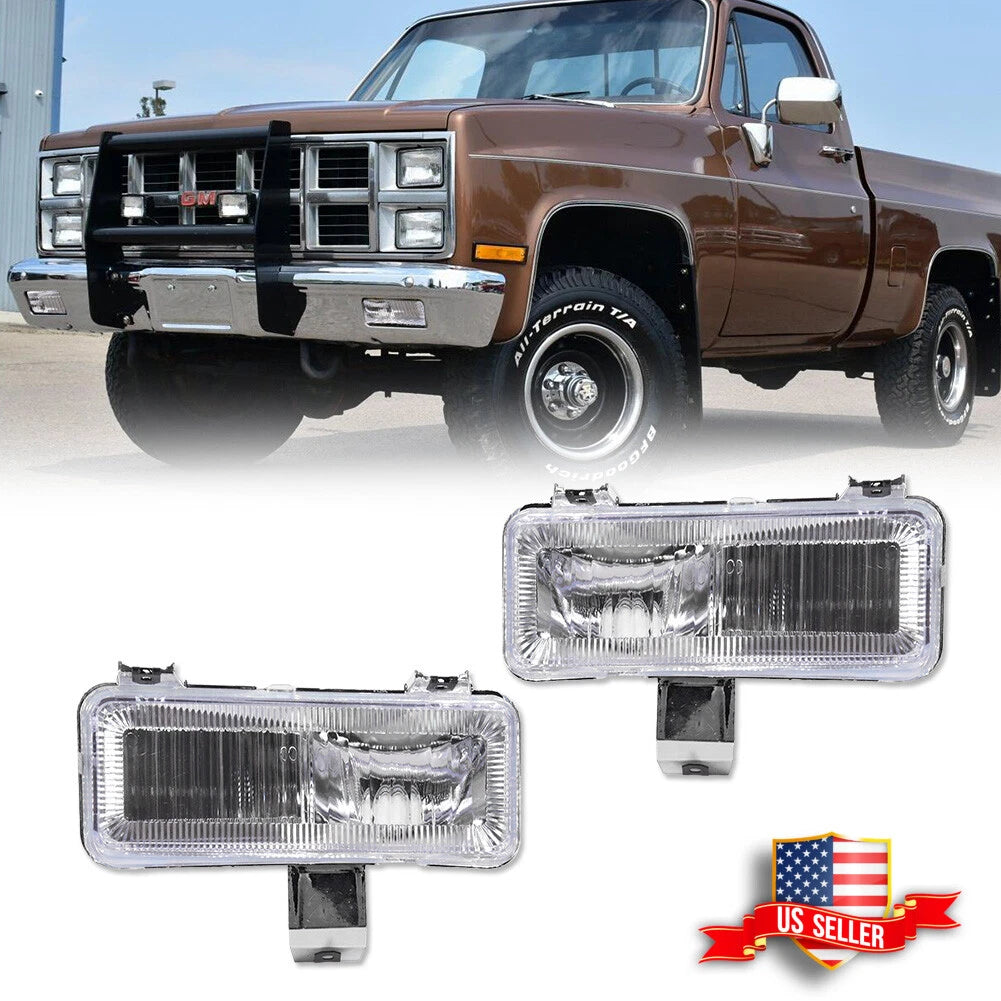 Set of 2 Chrome Front Turn Signal Park Lights for Chevy GMC PU Blazer Jimmy (1981–1982)