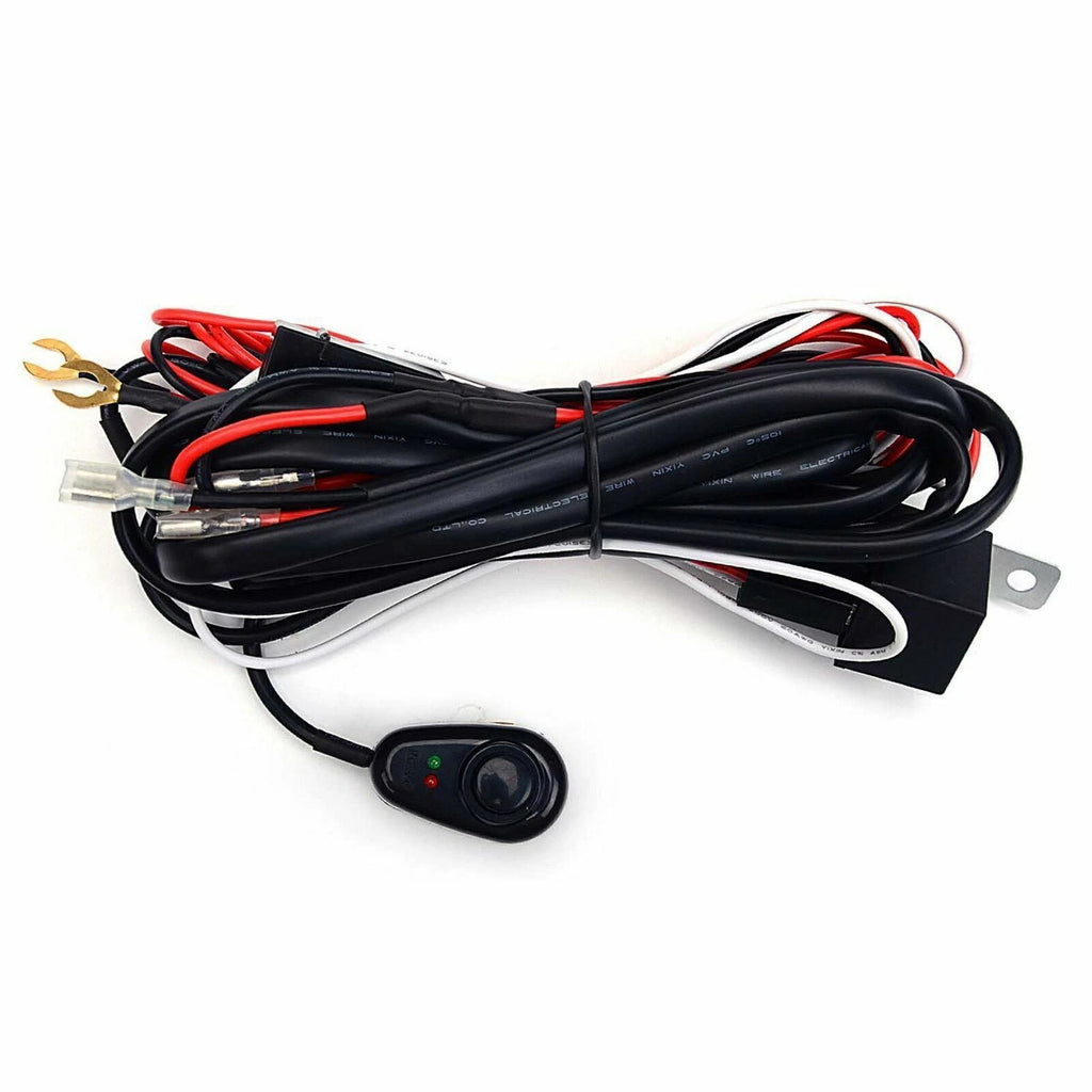 Heavy Relay Harness Wire Kit with LED Switch for Fog Lights HID Worklamp (2015-2025)