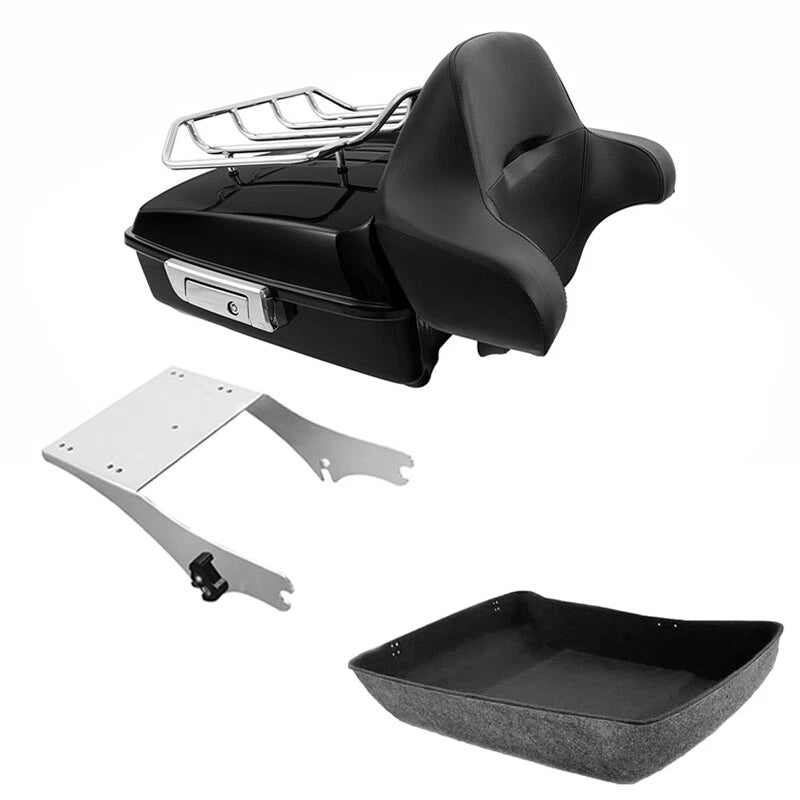 Chopped Trunk Backrest Top Rack Mount for Harley Touring Road King (1997–2008)