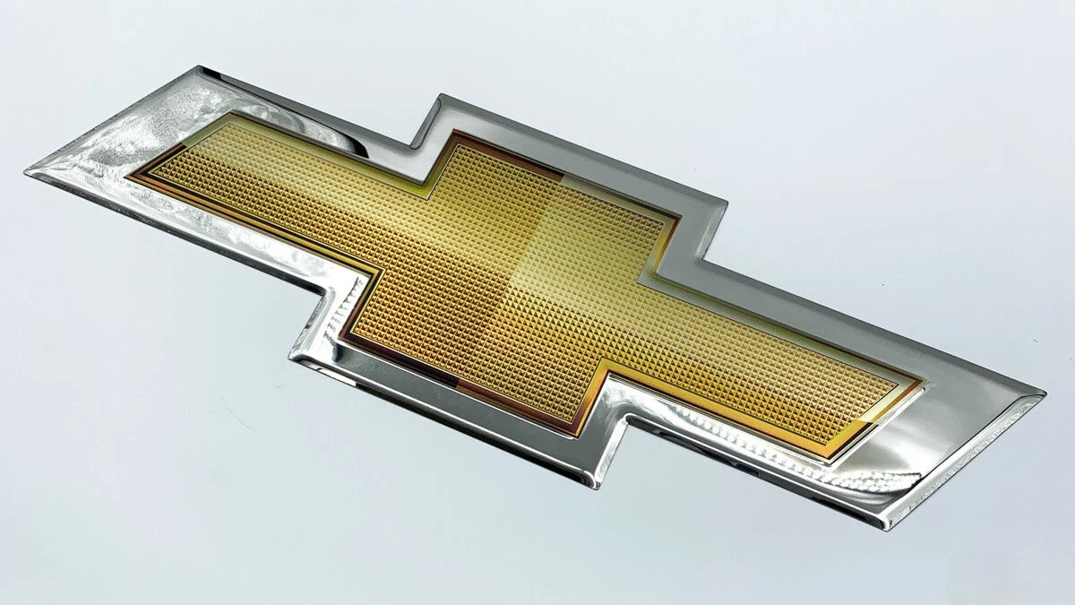 Metal Sign Gold Chevrolet Bowtie Logo Emblem Licensed for Chevrolet (1950–2026)