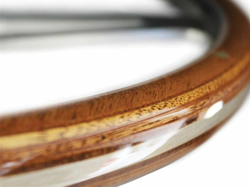 15 Inch Polished Walnut Steering Wheel with Horn for 1968–1978 Ford Mustang