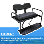 Rear Back Seat Kit for Yamaha G14 G16 G19 G22 Golf Cart (Flip Folding, Black)