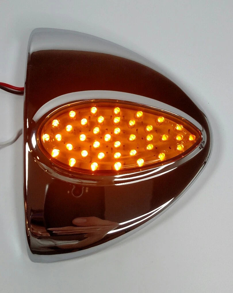 Teardrop LED Turn Signal Light for Peterbilt Truck (Amber Lens) (2018–2025)