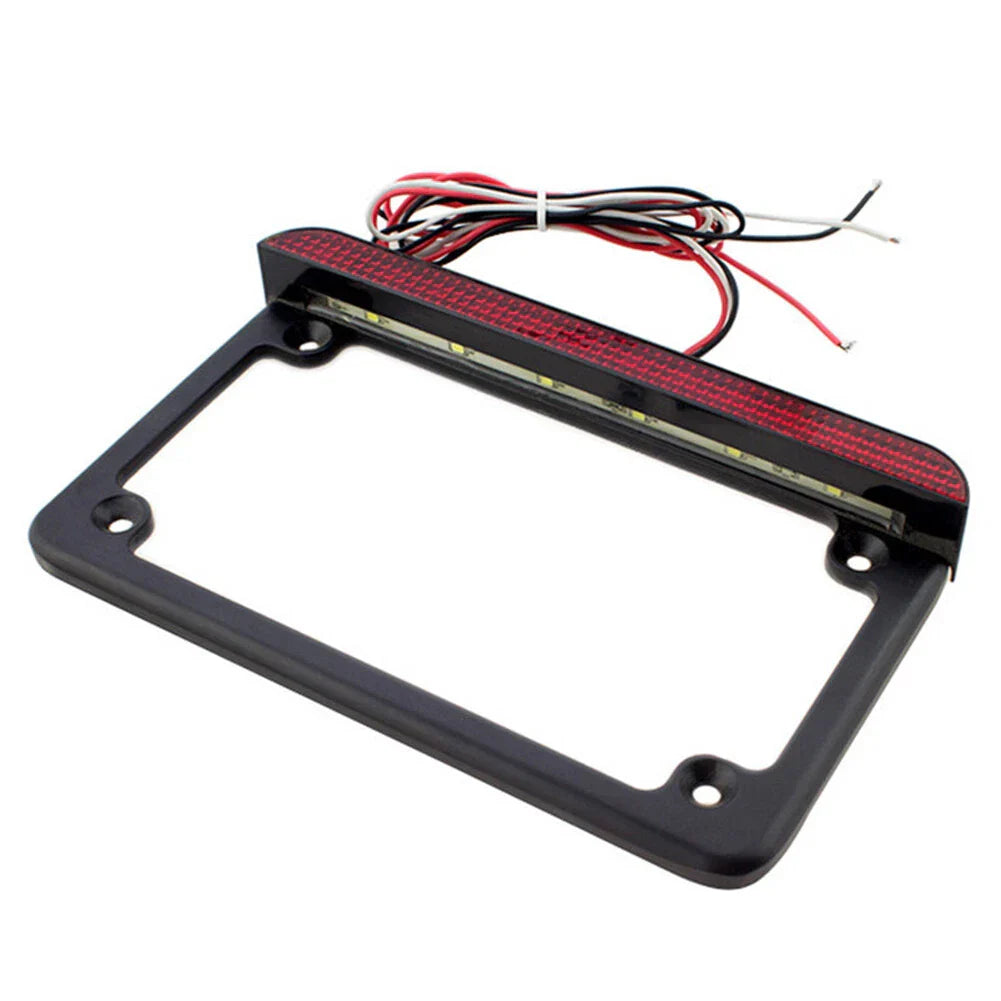 LED Light Motorcycle License Plate Frame & Brake Tail Light Bracket