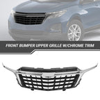 Front Bumper Upper Grille with Chrome Trim for Chevrolet Equinox (2022–2024)