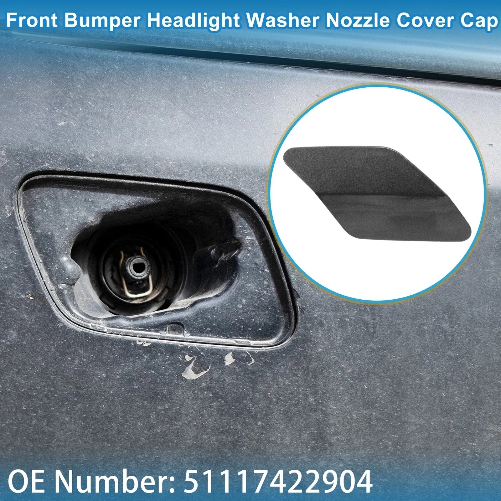 Front Right Washer Nozzle Cover Cap Gray for BMW X6 (2015-2019)