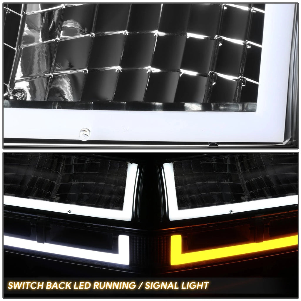 U-Shape LED DRL Switchback Headlights for Chevy Blazer/S10 (1998–2004)