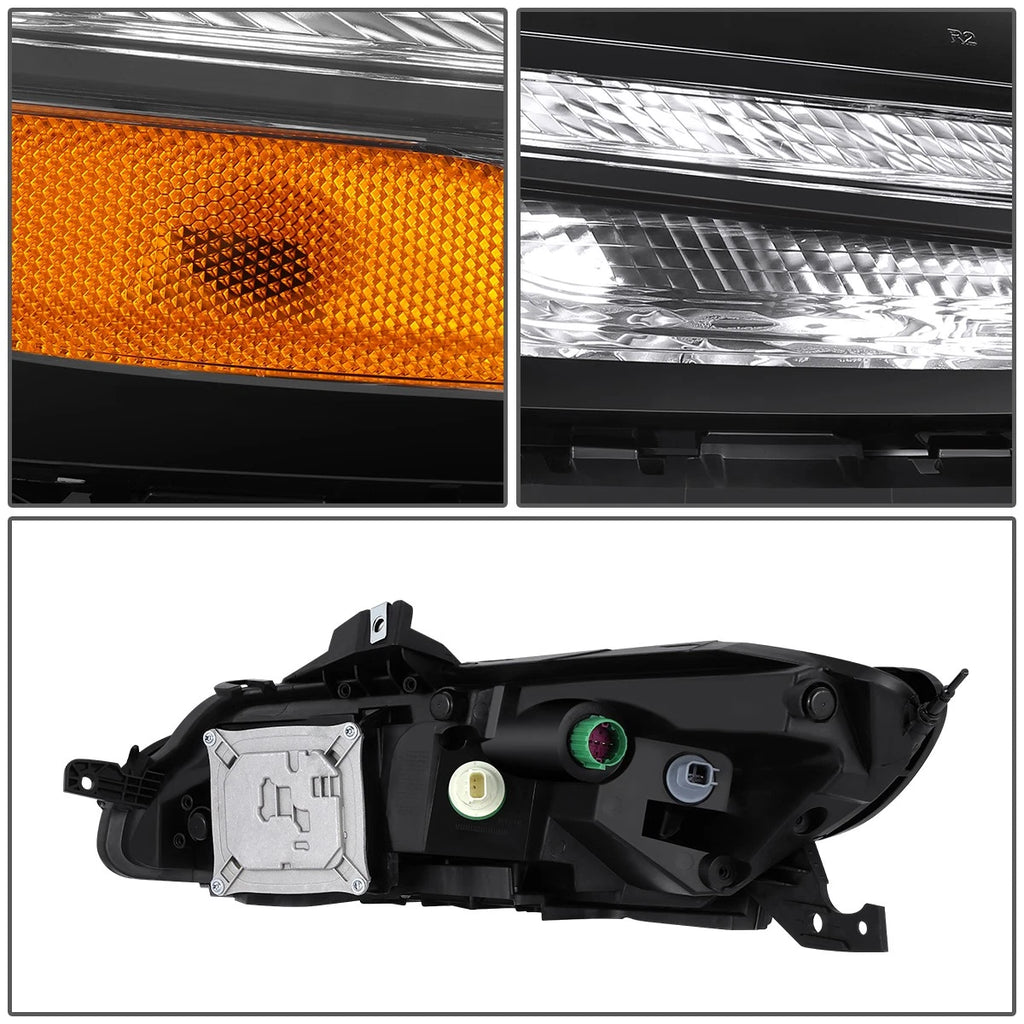 Chrome Amber Projector Headlight + LED DRL for Jeep Cherokee (2014–2018)