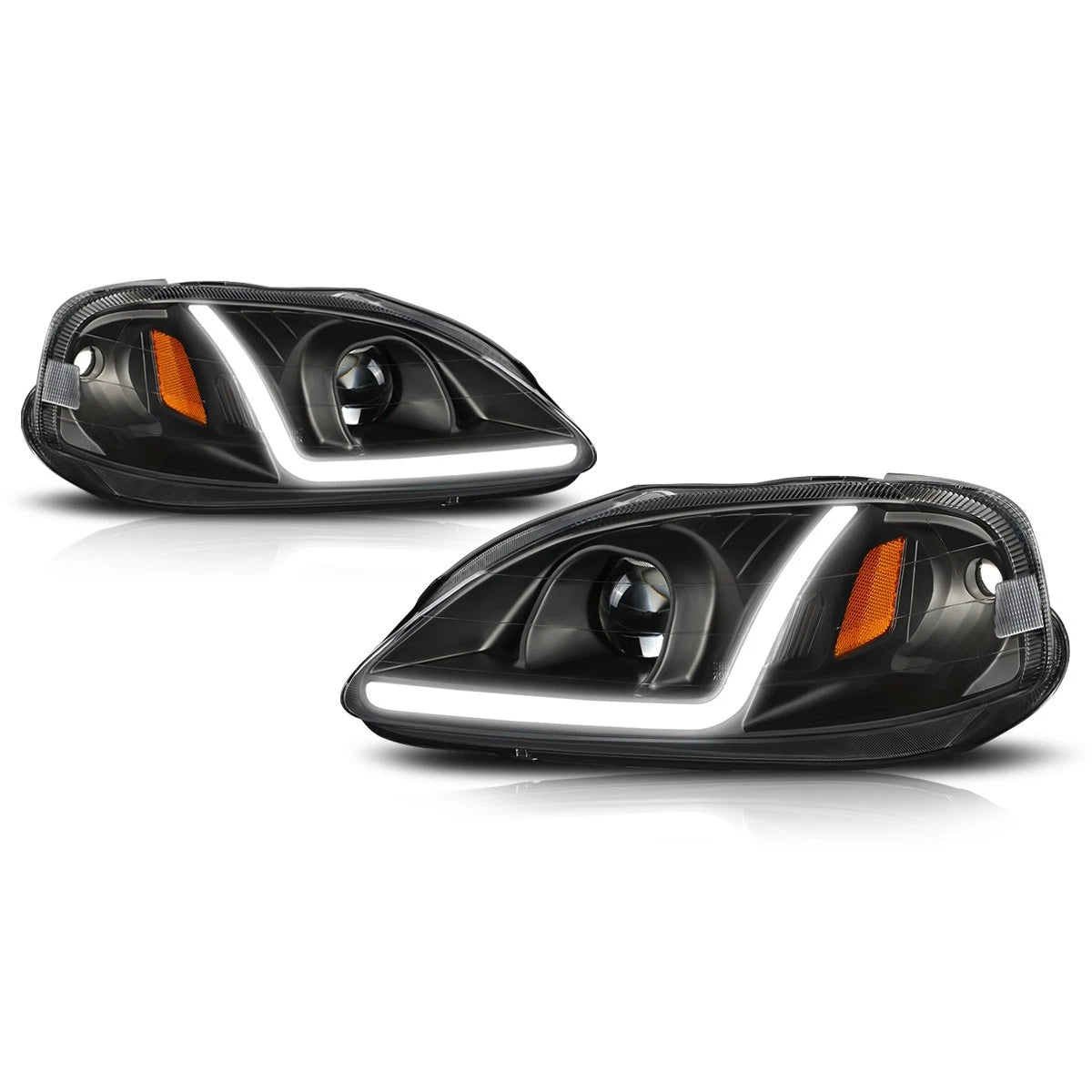 LED DRL Tube Projector Headlight for Honda Civic (1999–2000)