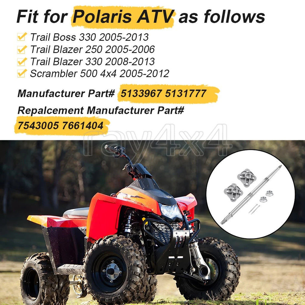 Rear Axle Shaft & Wheel Hubs for Polaris Trail Boss 330 (2005–2013)