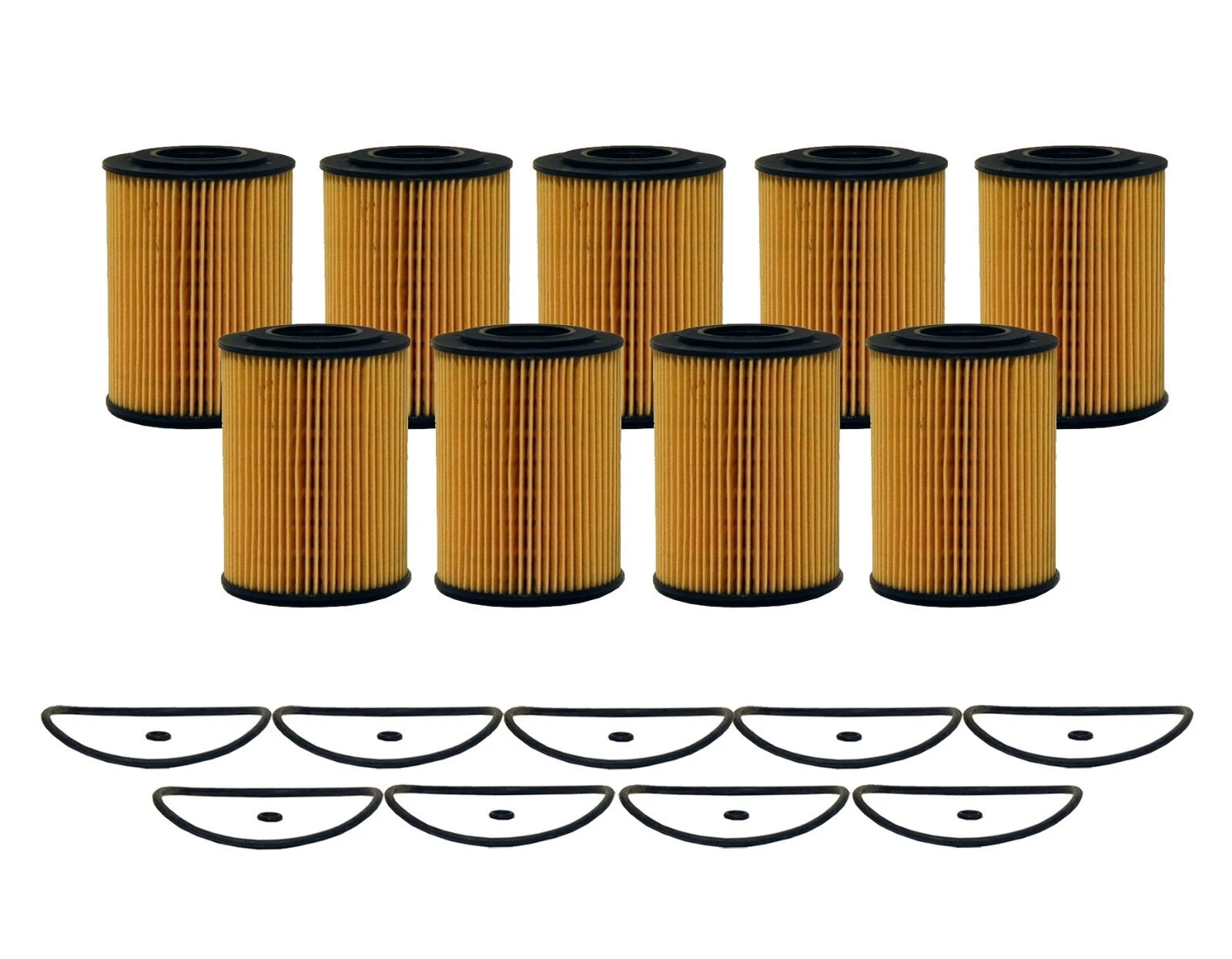 Set of 9 Engine Oil Filters for Dodge Freightliner MB 3.0L V6 (Metal Free)