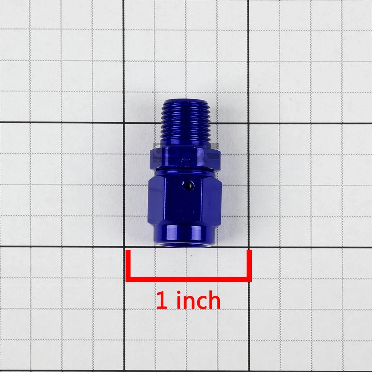 3-AN Female Flare to 1/8" NPT Male Blue Aluminum B-Nut Swivel Coupler Fitting