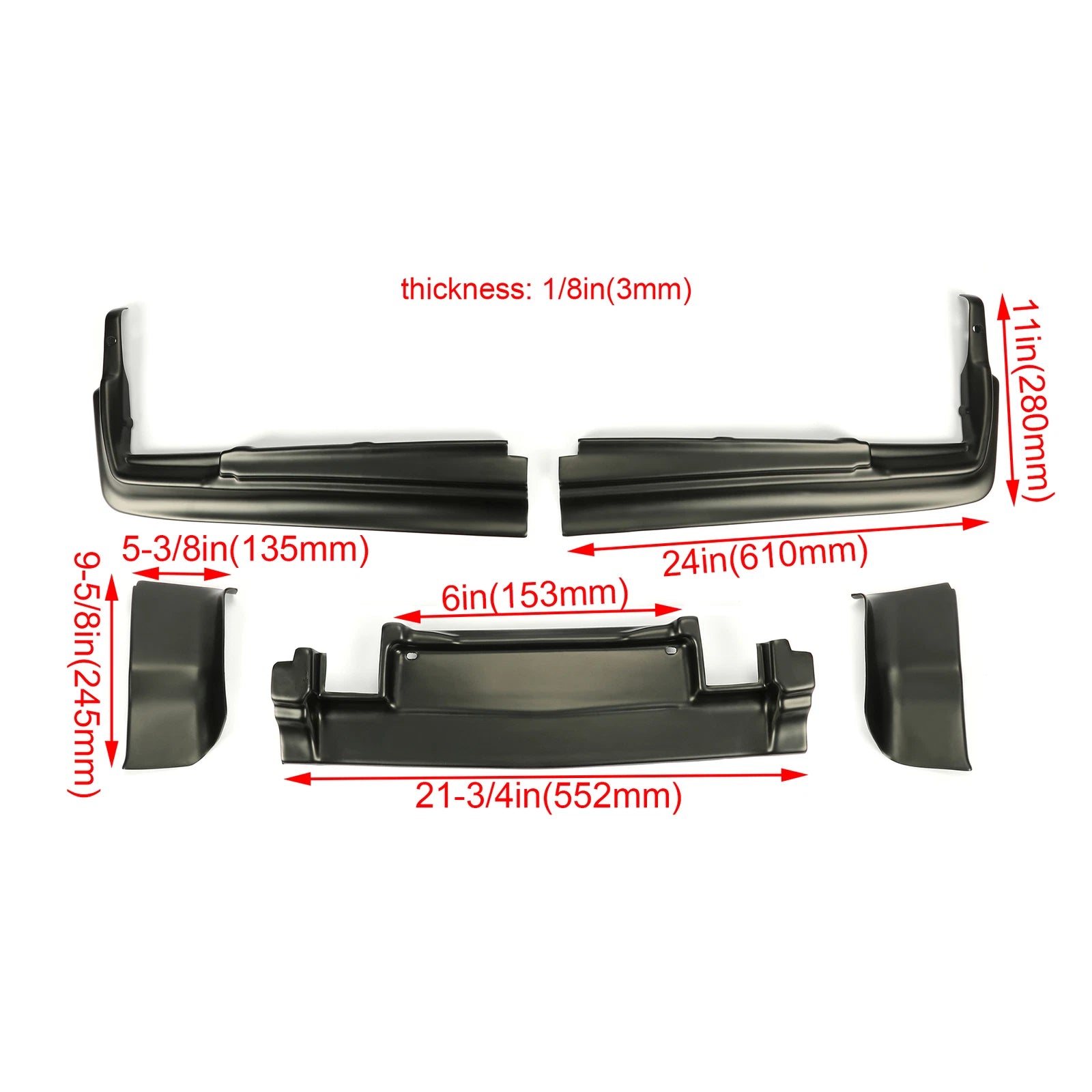 Set of 5 Rear Bumper Fillers for Cadillac Seville (1976–1979)
