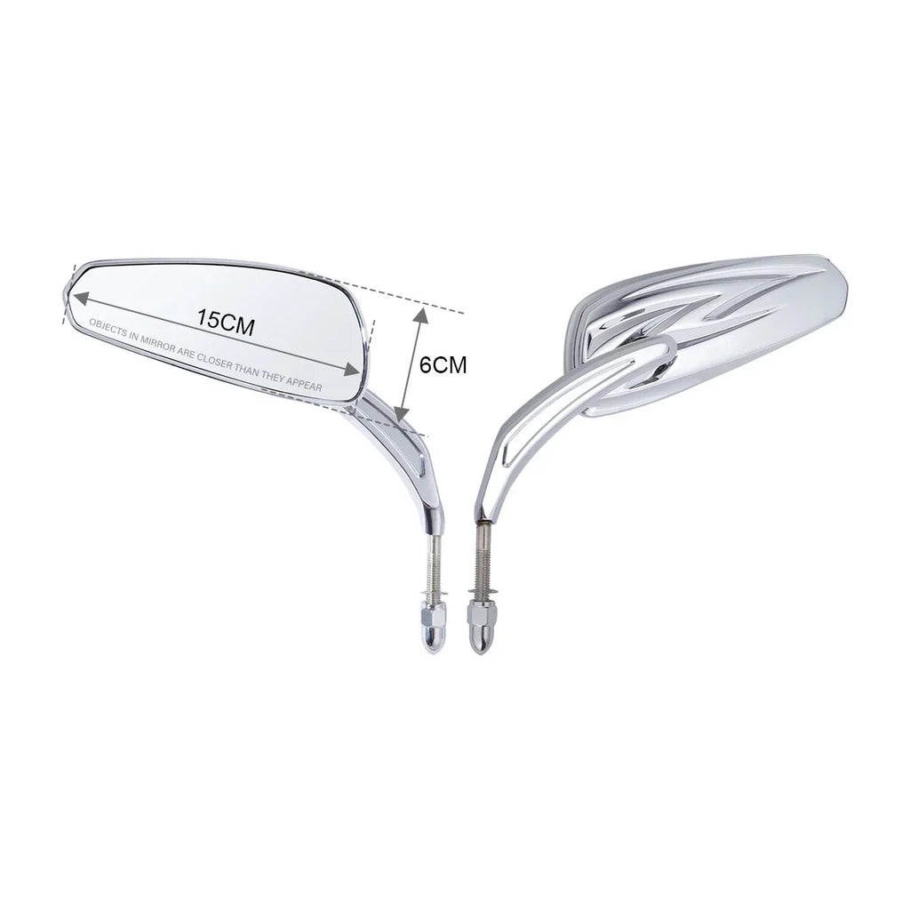 Chrome 8mm Rear View Mirrors for Harley Sportster XL883 1200 Touring Softail