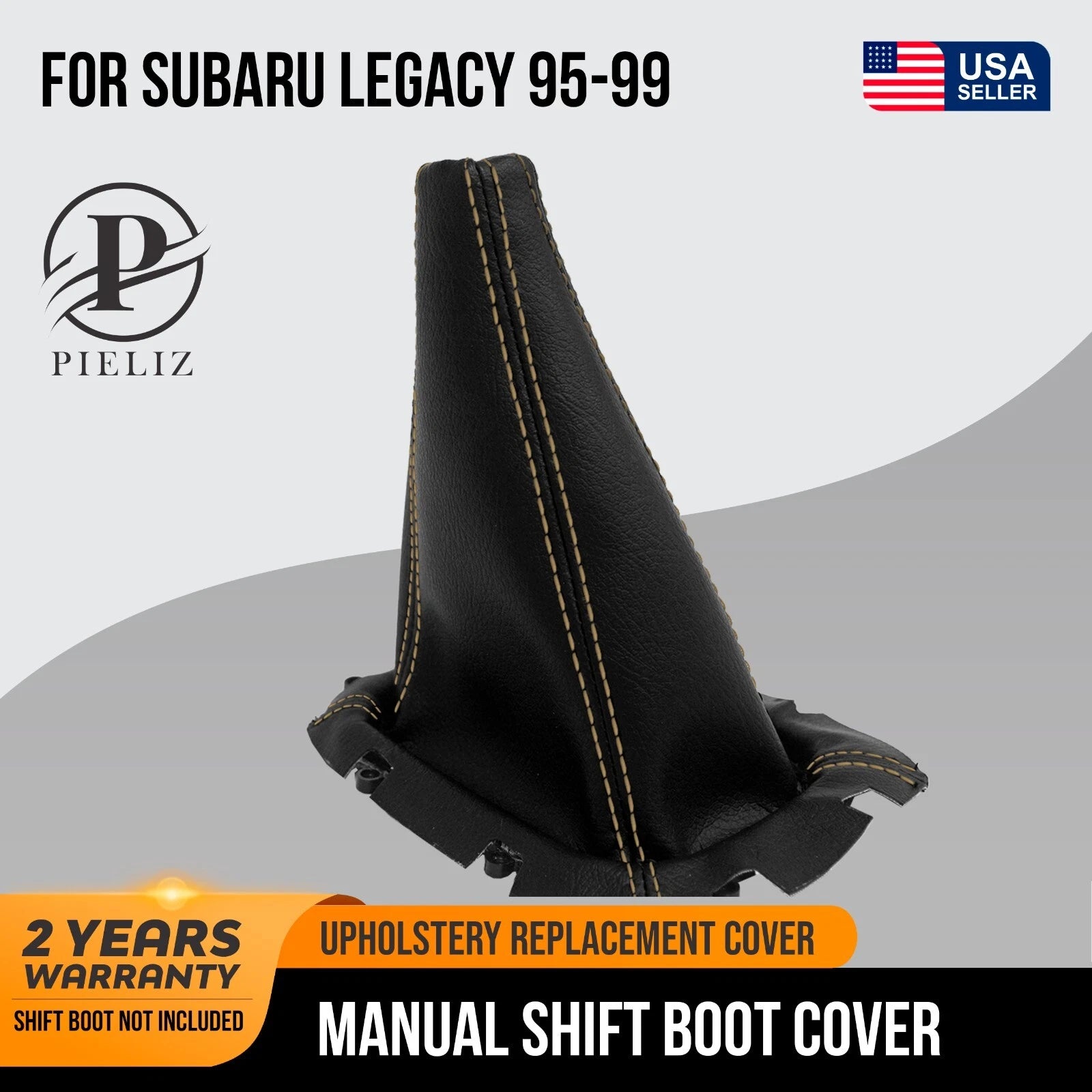 Manual Shift Boot Cover for Subaru Legacy (1995–1999) Beige Stitch