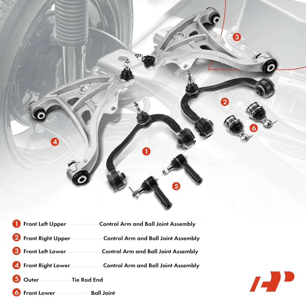 8x Front Outer Control Arm Ball Joints for Ford F-150 (2004-2008)