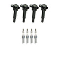 Set of 4 NGK Ignition Coils & Ruthenium Spark Plugs for Elantra Rondo Soul Tucson