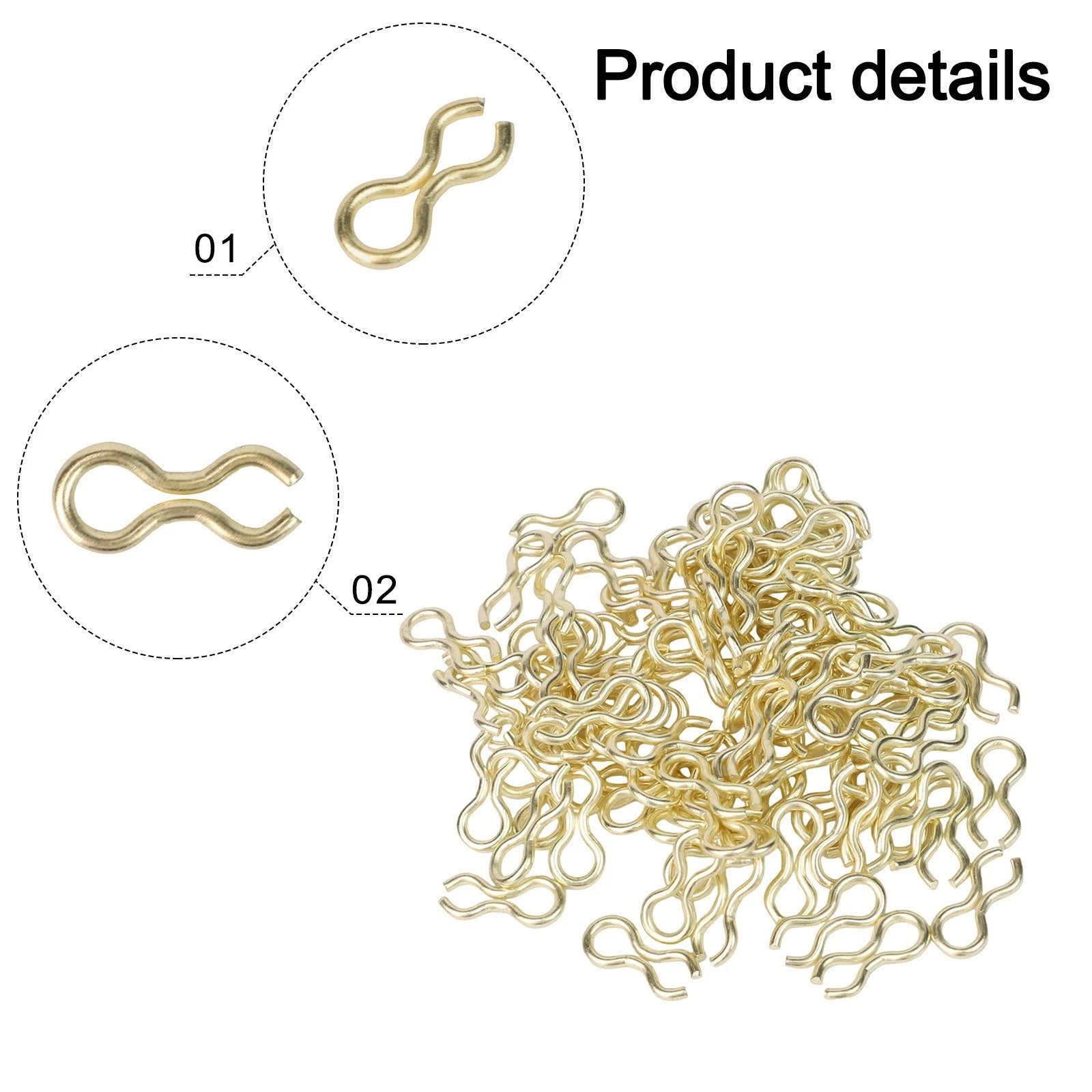 100pcs Fishing Sinker Eyelets for Bass Fishing (Stainless Steel)