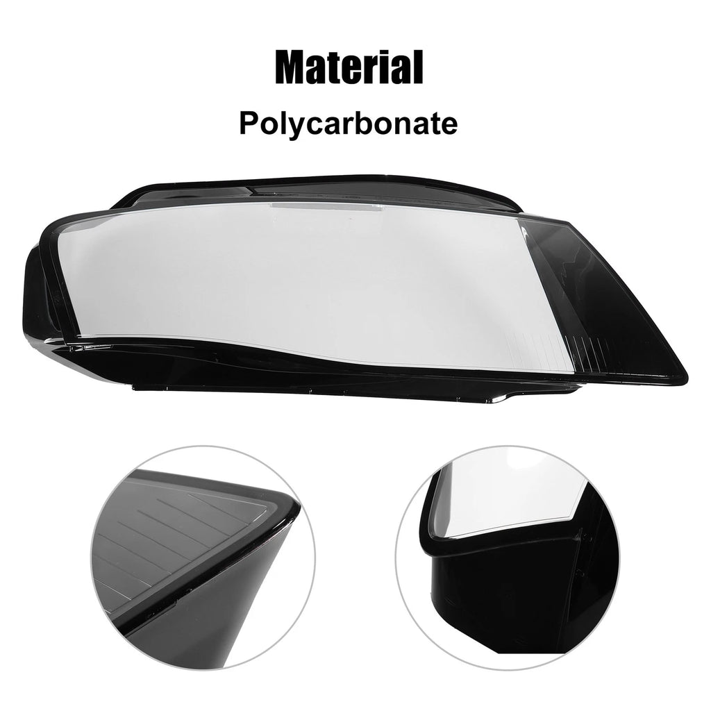 1 Pair Headlight Lens Cover Cap for Audi A4 B8 (2009–2012) 8K0941029C