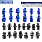 AN4 AN6 AN8 AN10 AN12 NPT Straight Fuel Oil Air Hose Fitting Male Adapter