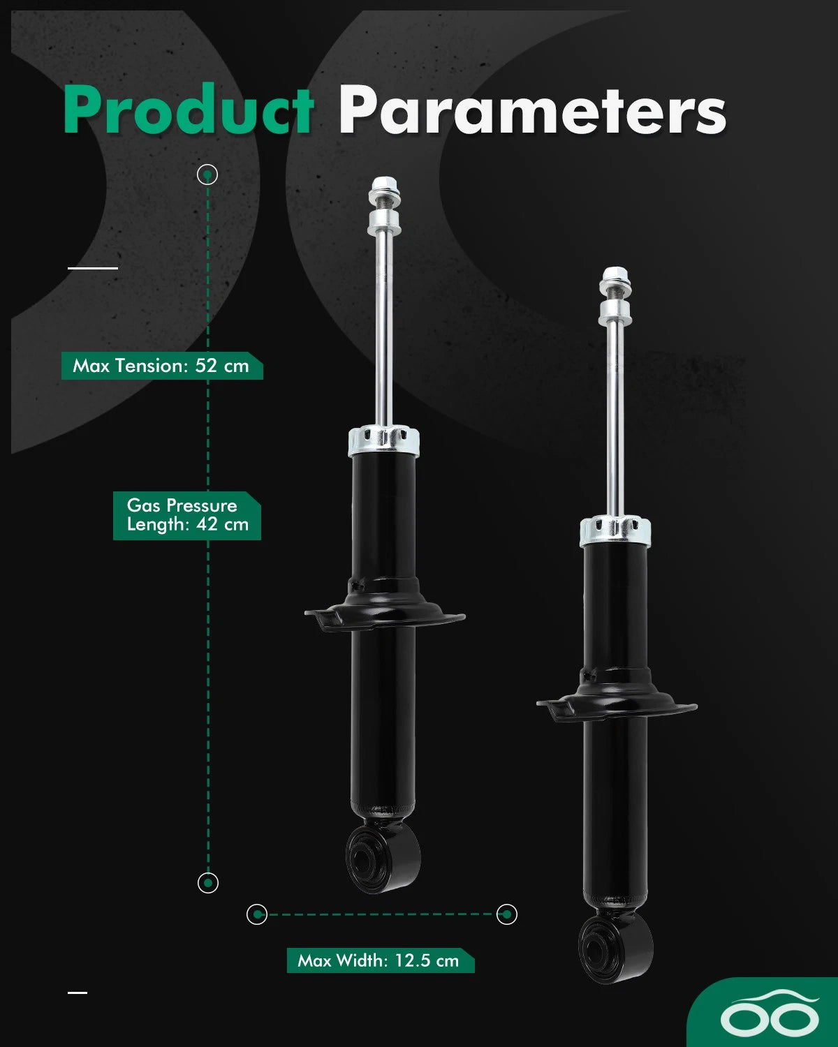 Pair Rear Shock Struts for Subaru Impreza (2008–2014), Legacy (2015–2017)