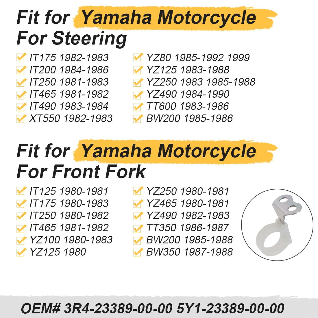 Cable Guide Steering for Yamaha YZ80 YZ125 YZ250 YZ490 XT550 BW200 IT490 IT250