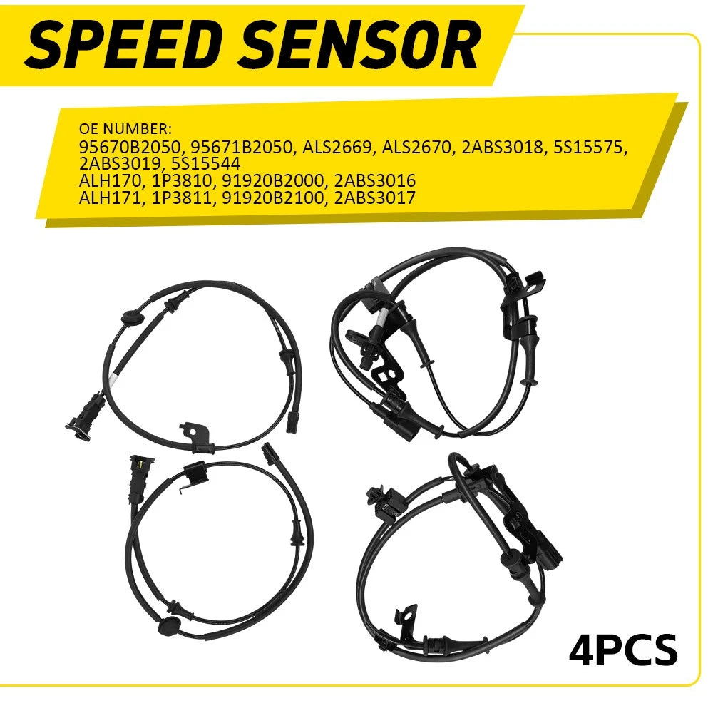 4X ABS Wheel Speed Sensor for Kia Soul (2014–2019), Kia Soul EV (2015–2019)