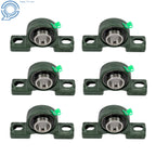 Set of 6 Pillow Block Bearings for UCP205-16 (1" Bore)