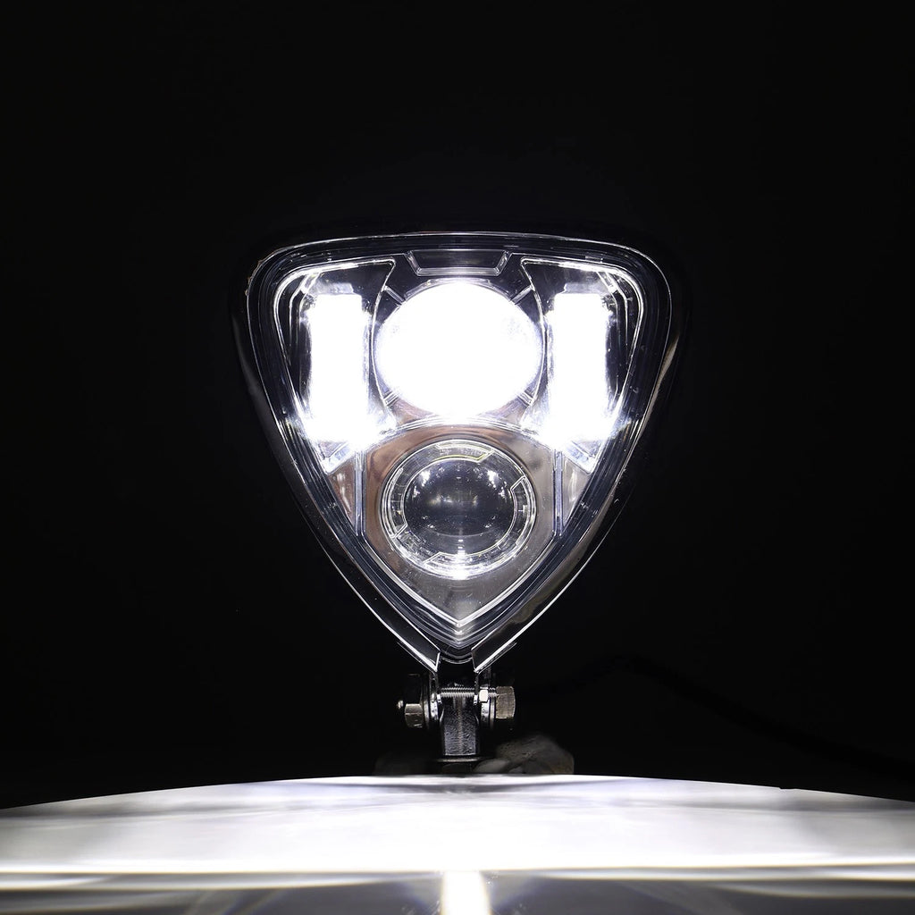 Universal Triangle LED Headlight for Harley Honda Yamaha (All Years)