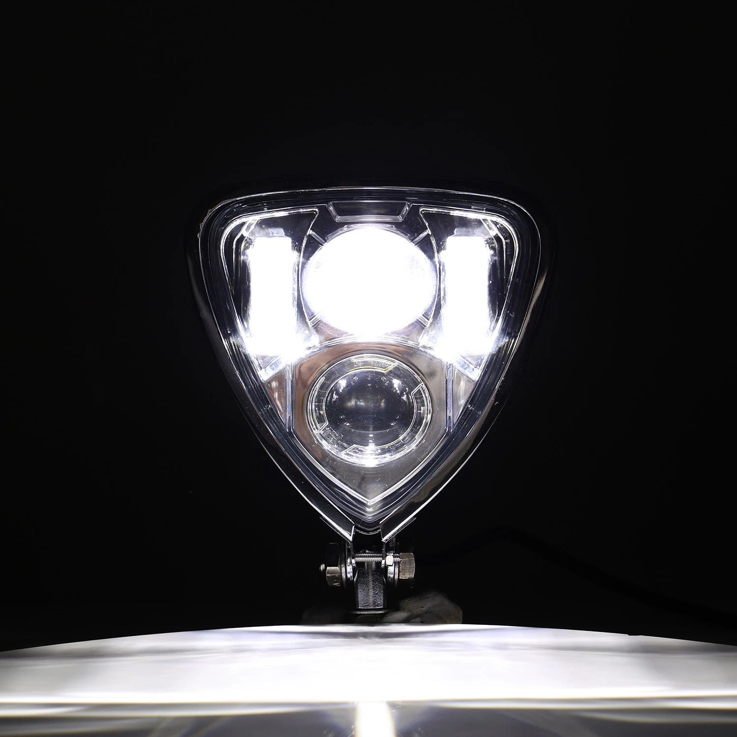 Universal Triangle LED Headlight for Harley Honda Yamaha (All Years)