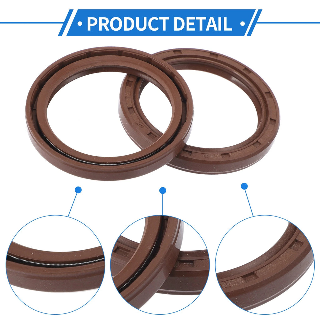 2X Oil Seal Rotary Shaft Seal FKM Rubber 45x58x7mm for Various Models