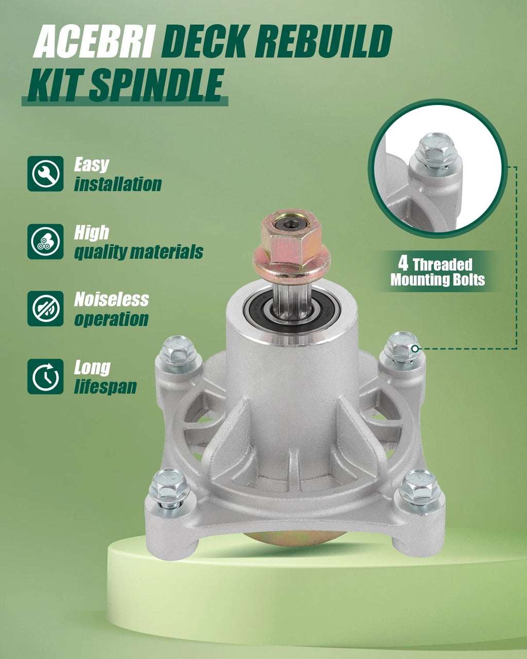 Deck Rebuild Blade Spindle for Hustler Raptor 52" (604214, 603995, 603988, 791988)