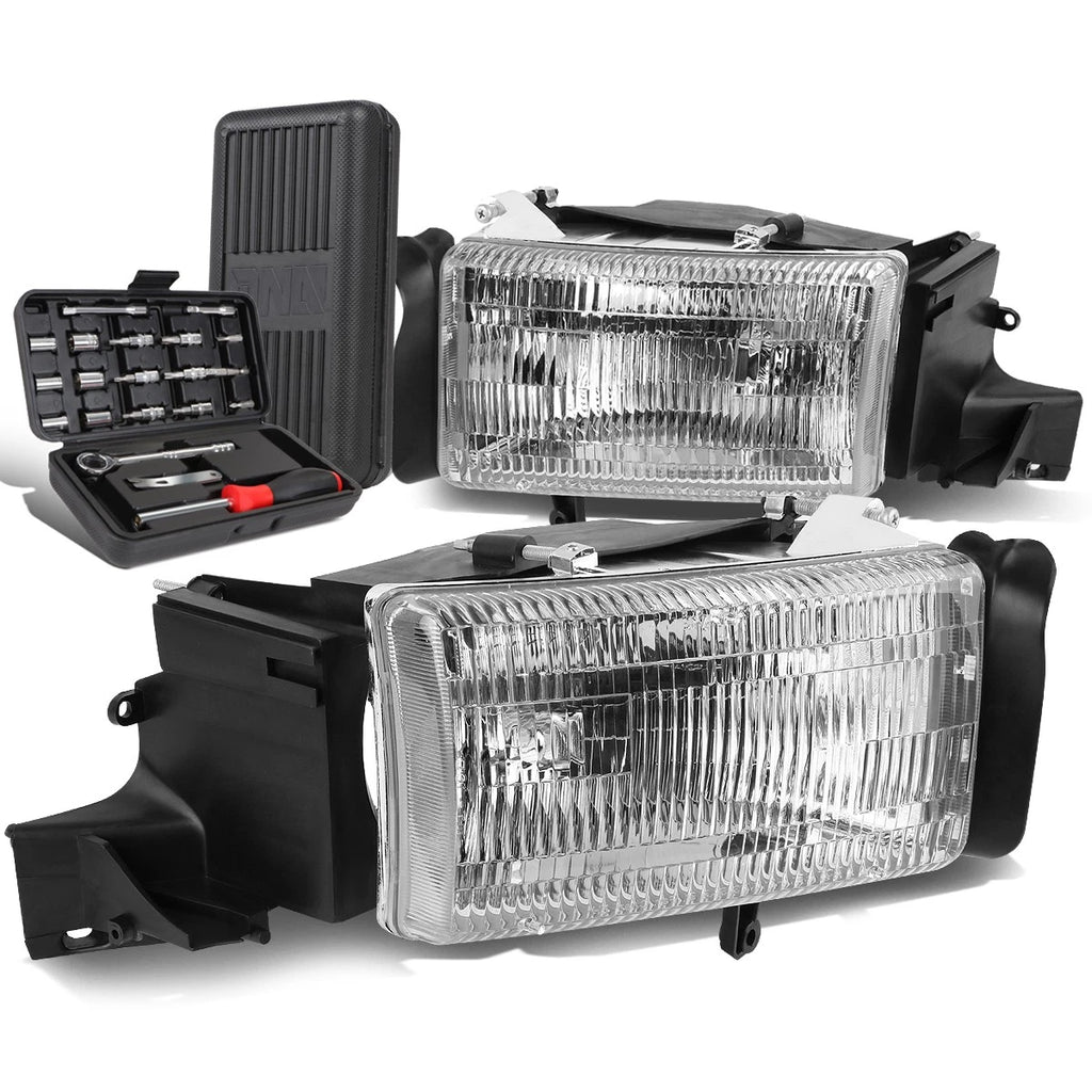 Chrome Headlight Lamps for Dodge Ram 1500 2500 3500 (1994–2002)