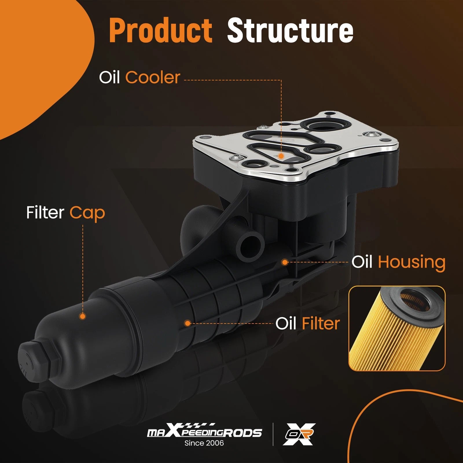 Engine Oil Filter Housing for Mercedes C250 SLK250 (2012–2015) 2711801410