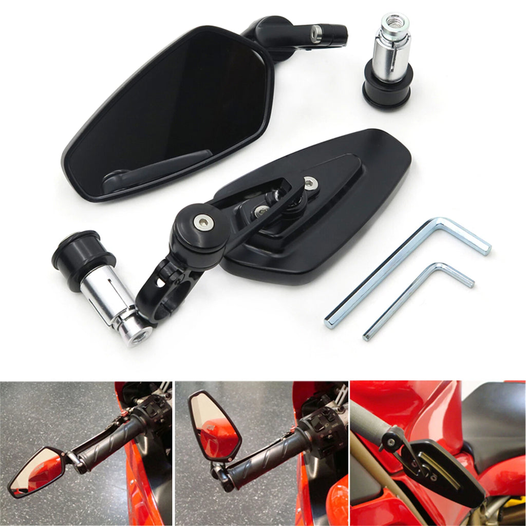 1" 25mm CNC Aluminum Handle Bar End Rearview Side Mirrors for Universal Motorcycle