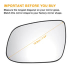 Heated Left Side White Mirror Glass for KIA Rio (2010–2012)