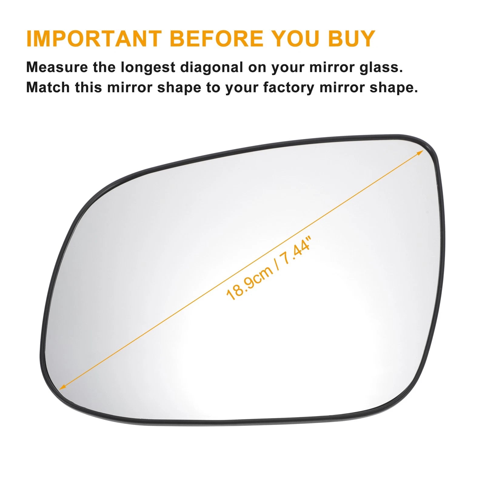 Heated Left Side White Mirror Glass for KIA Rio (2010–2012)