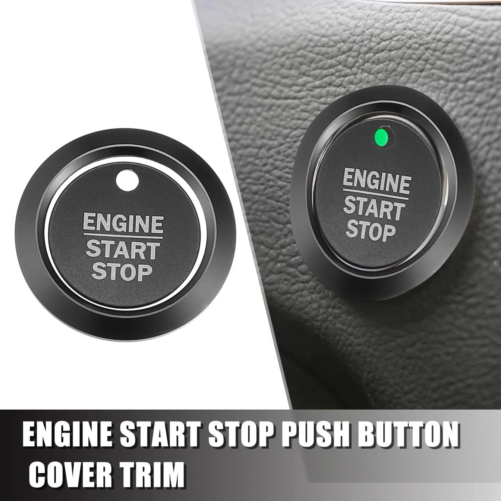 Start Stop Button Cover Sticker Kit for Ford F-150 (2016–2021) Black