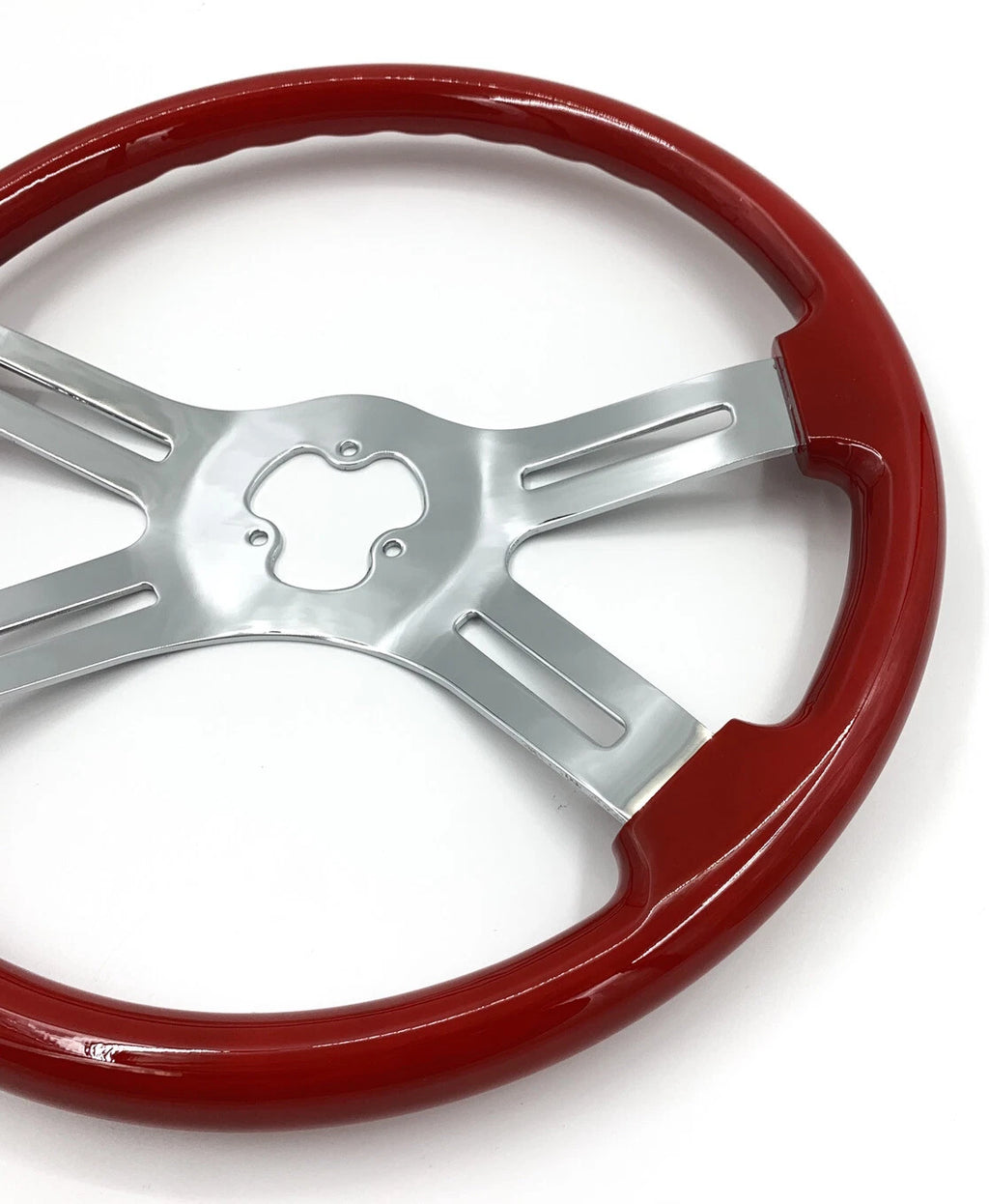 Steering Wheel 4-Spoke Slotted Red 3 Hole for Peterbilt Kenworth (2018–2024)