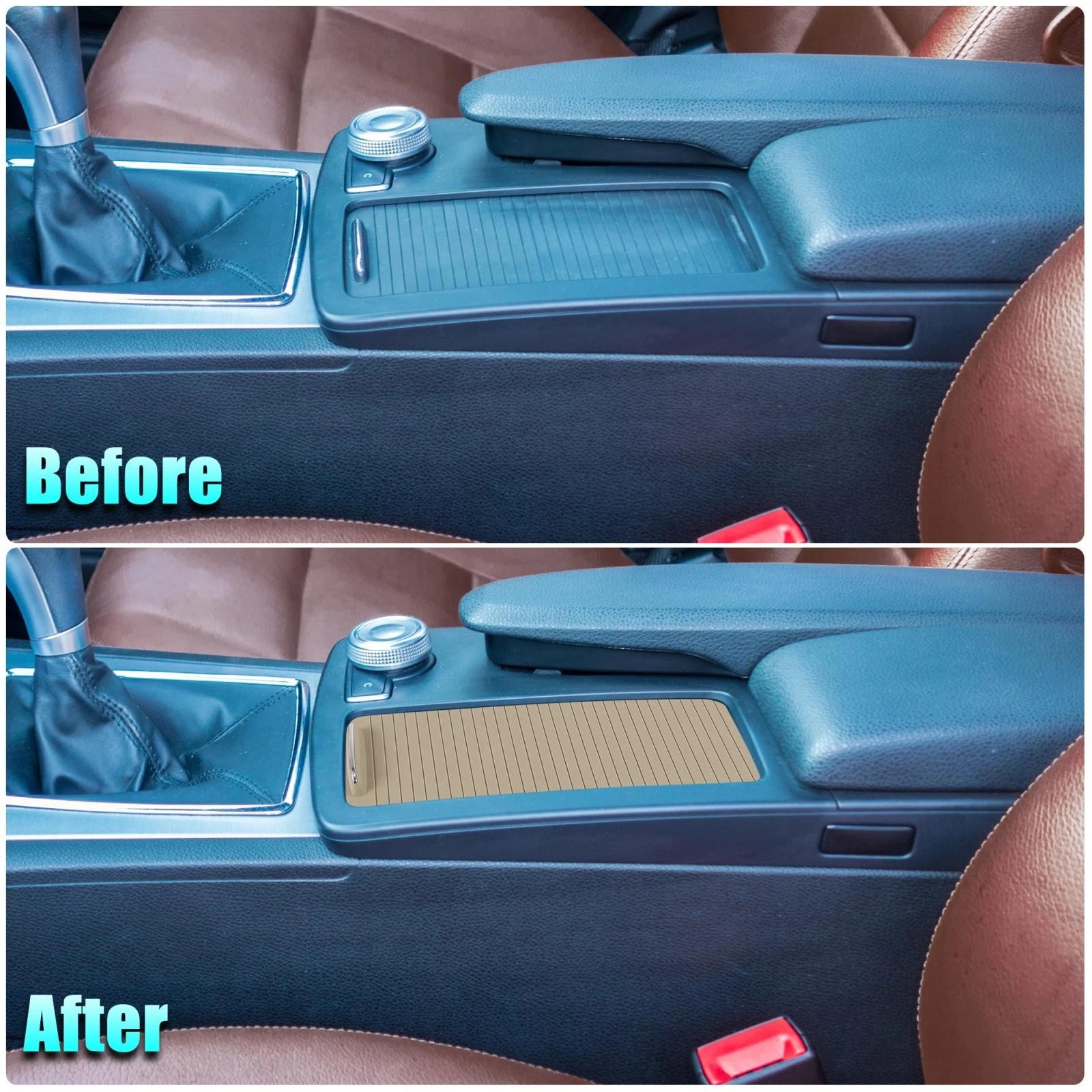Center Console Roller Blind Cover Beige for Mercedes Benz C Class (2007–2015)