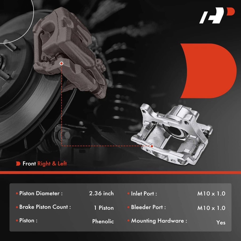 Front Brake Calipers & Ceramic Brake Pads for Dodge Journey (2009-2012)