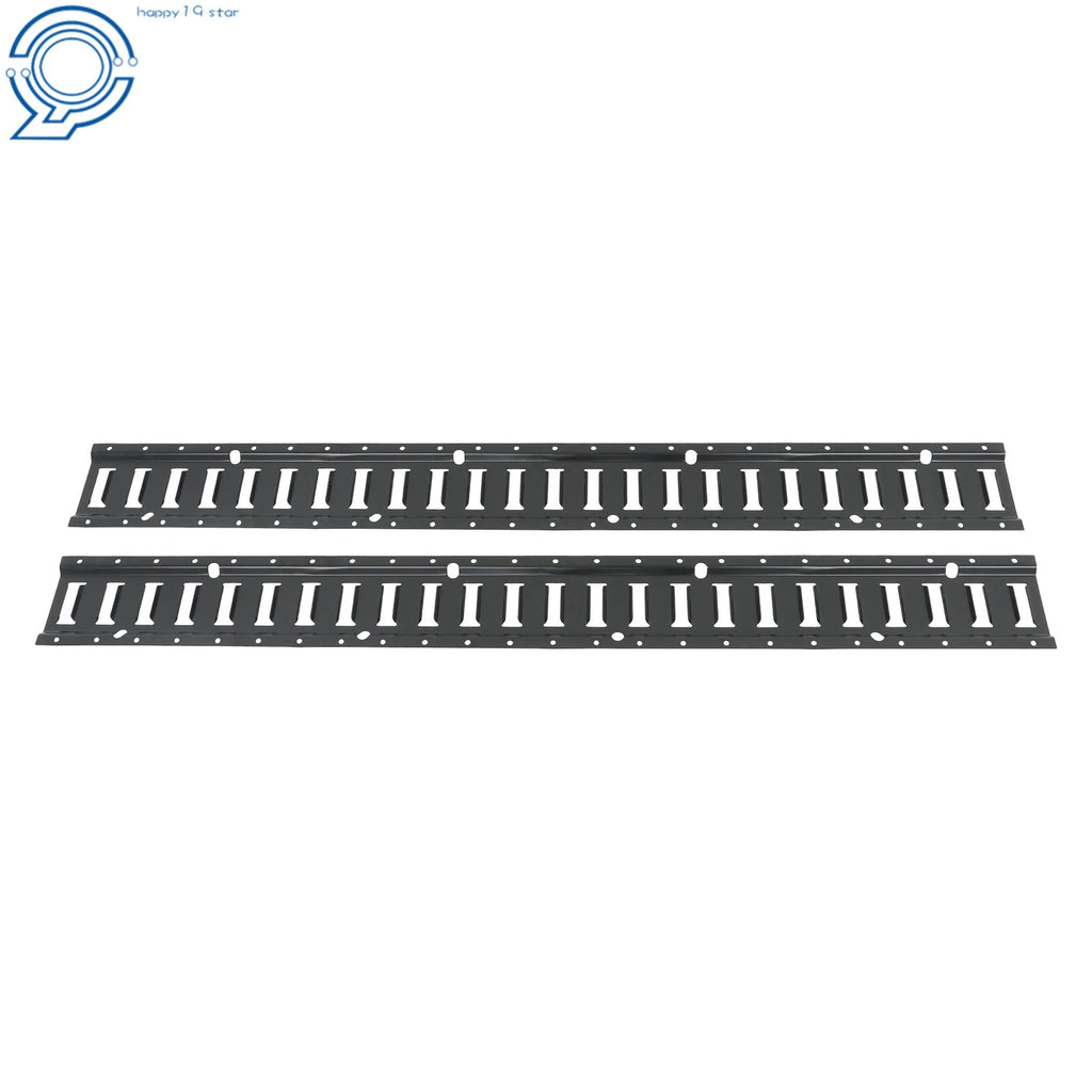 Set of 6 E Track Tie Down Rails for Trailers Vans (Powder-Coat Black)