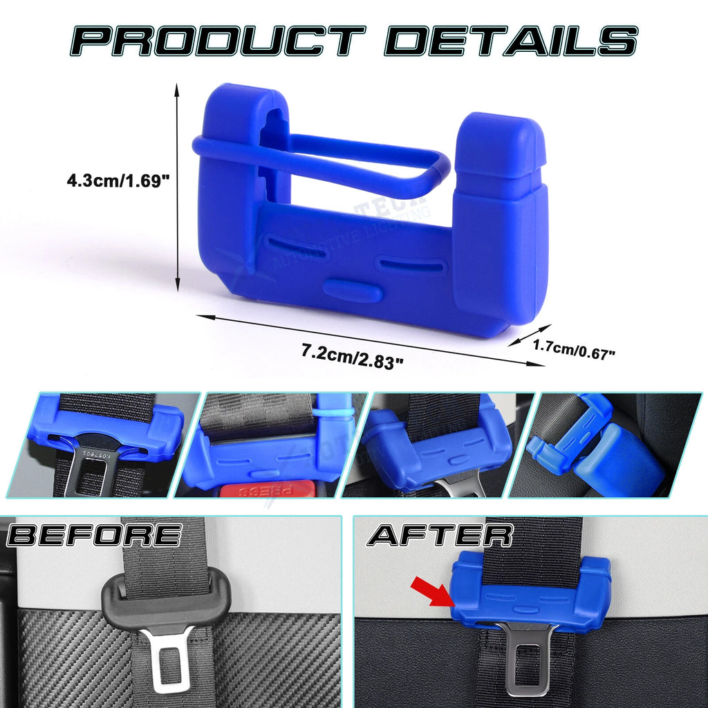 2X Blue Anti-Scratch Car Seat Belt Buckle Clip Protector for Universal (Universal)