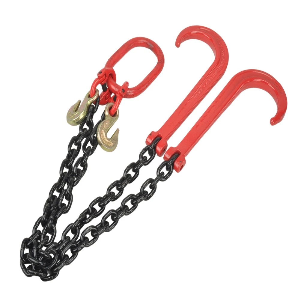 Tow Recovery Chain Set for G80 (7100 lbs, 3/8" x 3', 15" J-Hook)