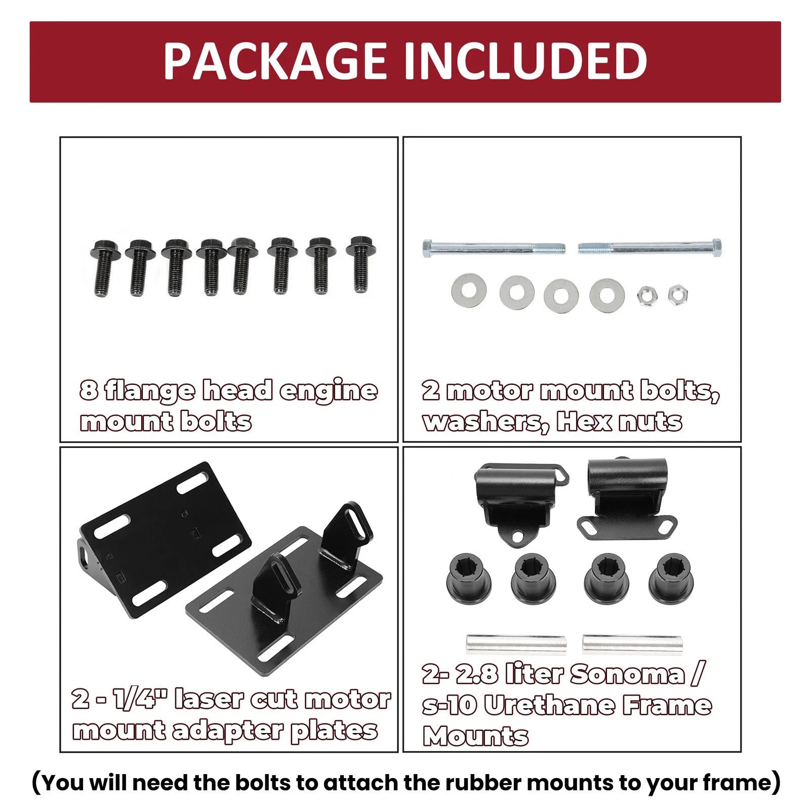 Engine Mounts Kit for GMC Sonoma S10 (1982–2005) LSx V8 Swap