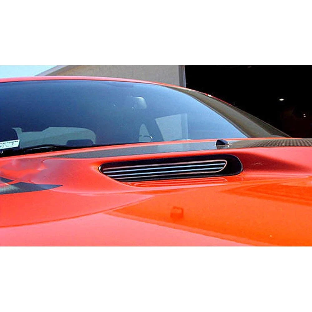 Polished Stainless Billet Style Hood Scoop Grilles for 2008-14 Dodge Challenger