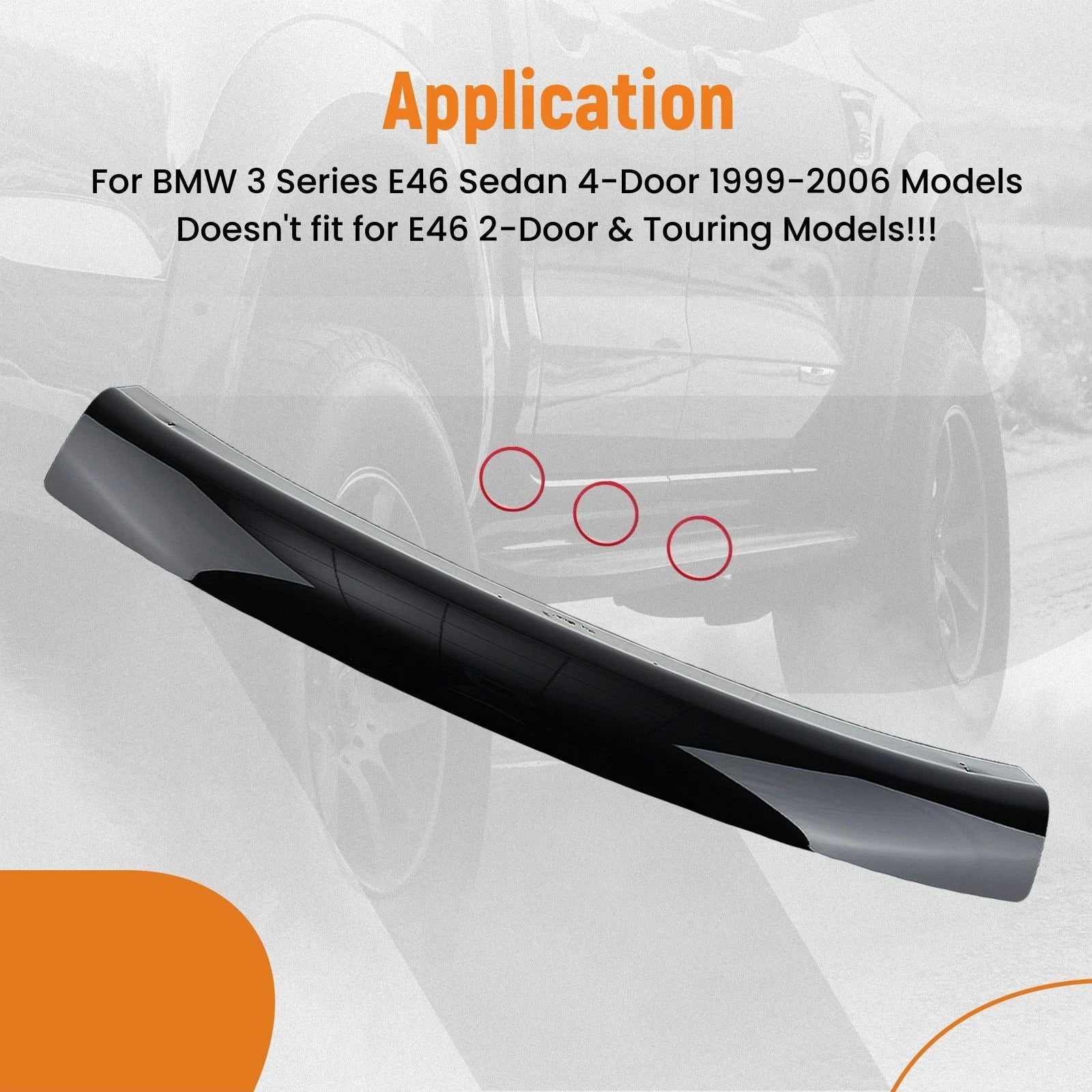 Black Trunk Spoiler for BMW 3 Series E46 Sedan (1999–2006) CSL Style